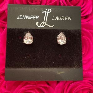 Jennifer Lauren, cubic zirconia earrings with stainless steel (stud earrings)